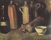 Vincent Van Gogh Still Life with Four Stone Bottles,Flask and White Cup (nn04) China oil painting reproduction